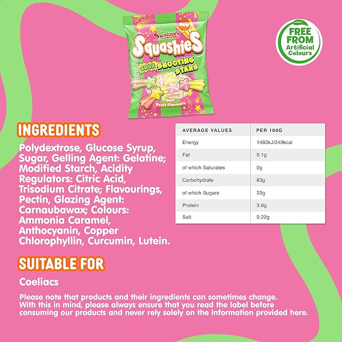 Squashies Sour Shooting Stars