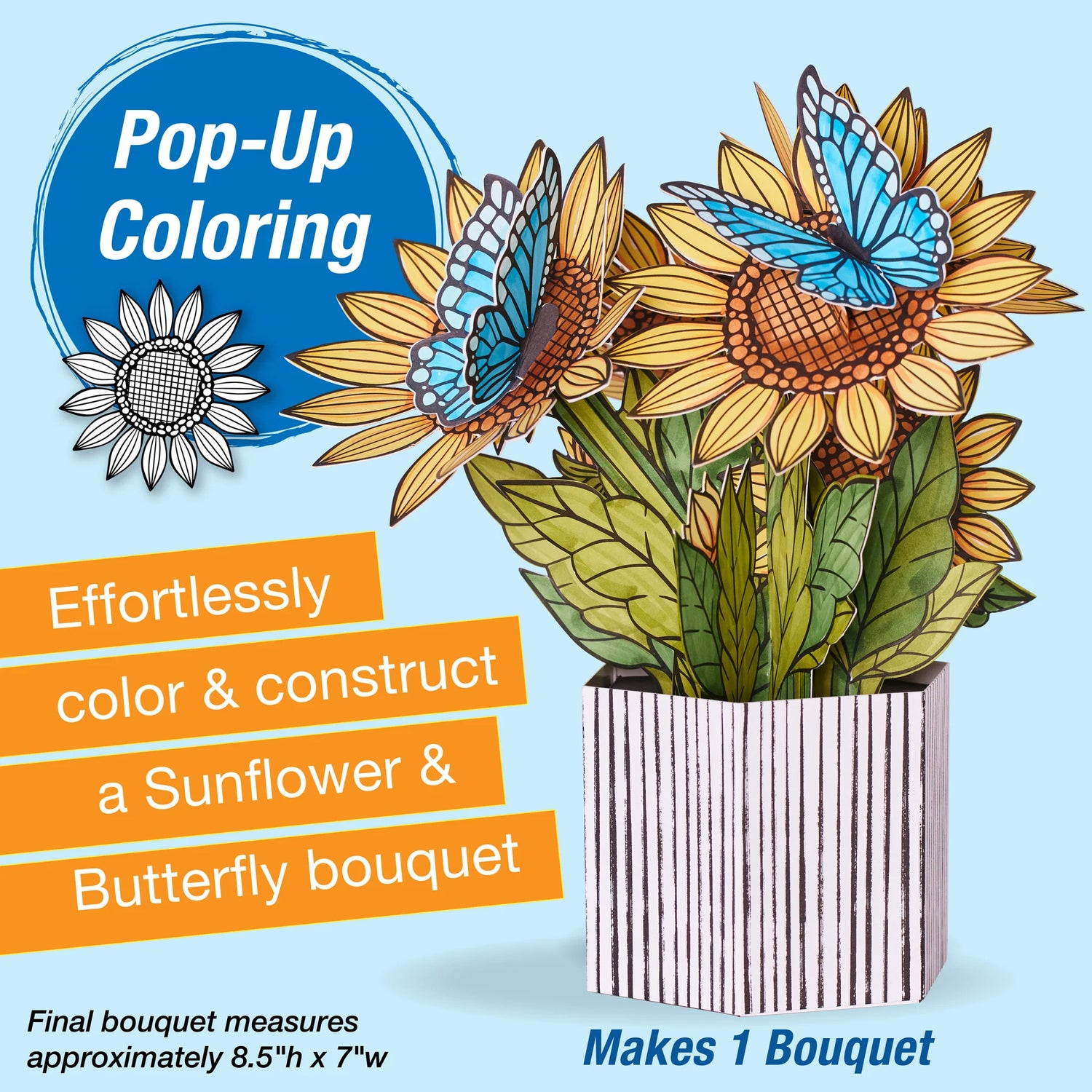 Popup Coloring Sunflowers