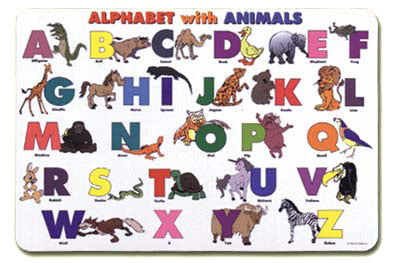 Alphabet W/Animals Placem