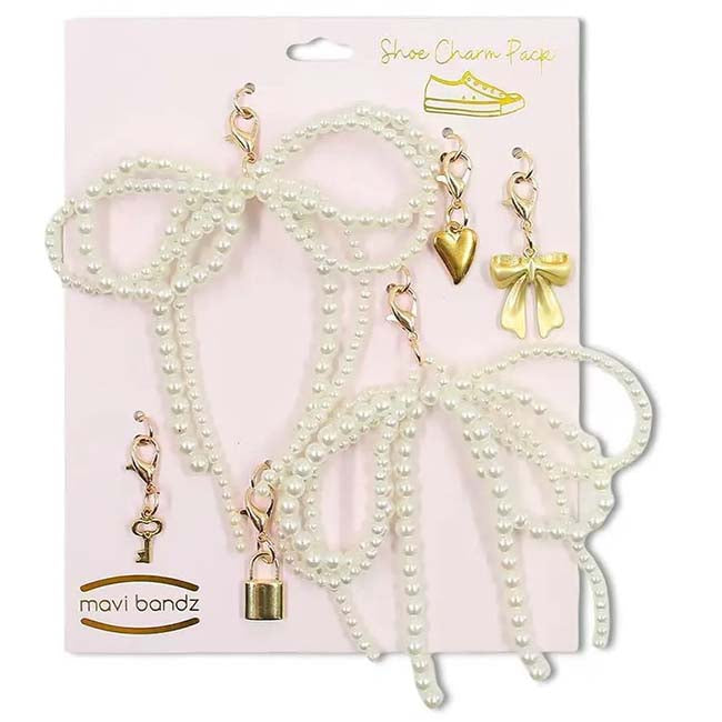 Pearl Bow Shoe Charms