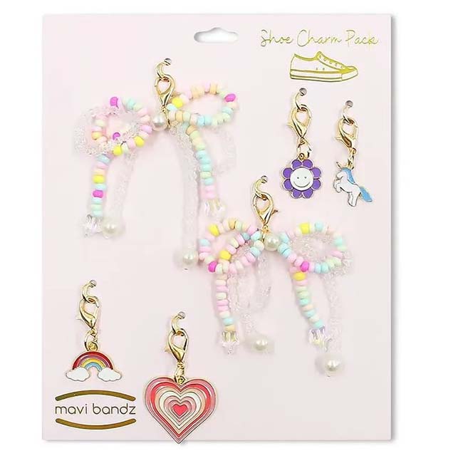 Rainbow Bow Shoe Charms