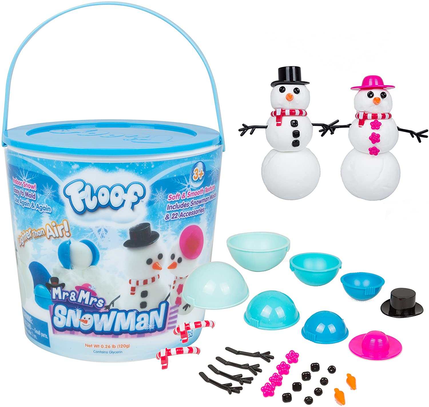 Mr. and Mrs. Snowman Bucket of Floof