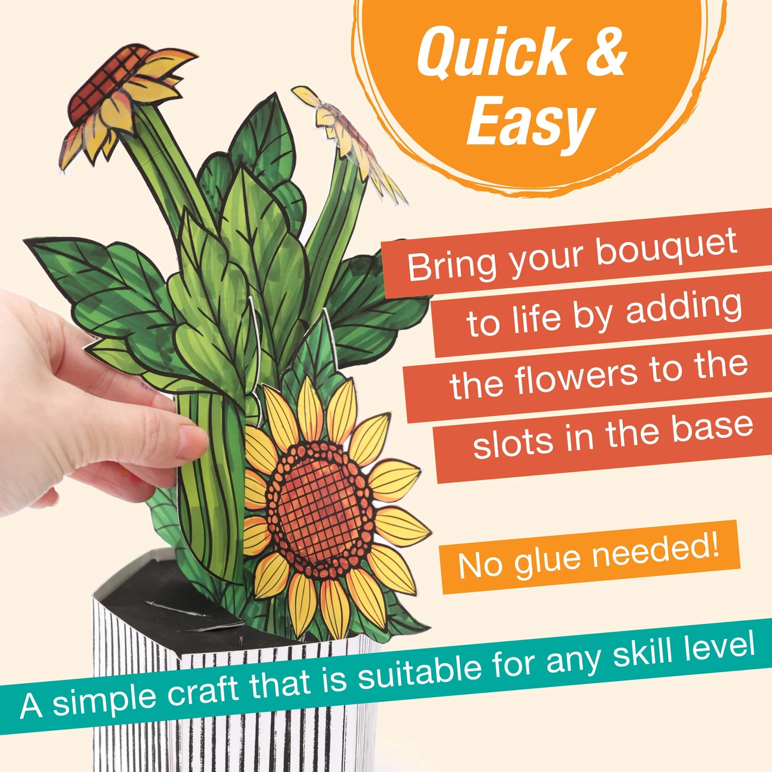 Popup Coloring Sunflowers