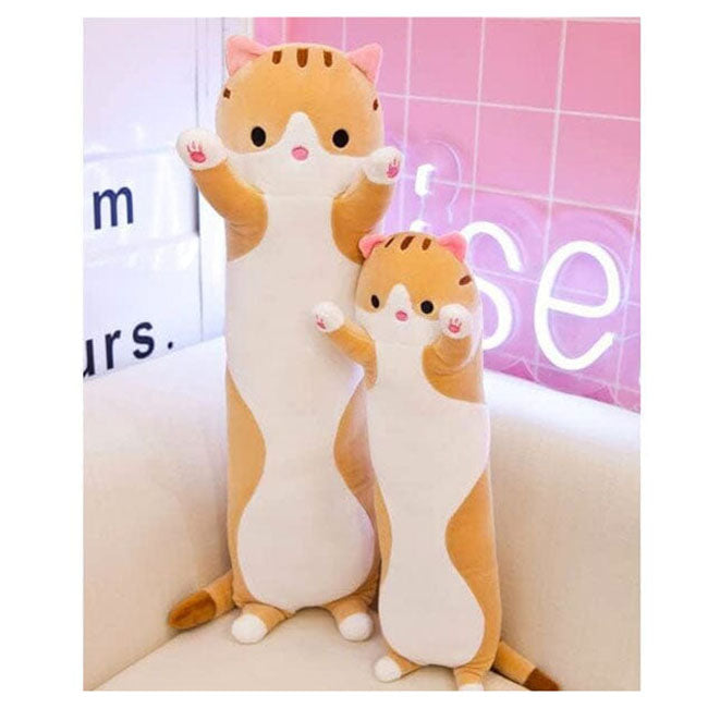 Long Orange Tabby Cat Pillow-4