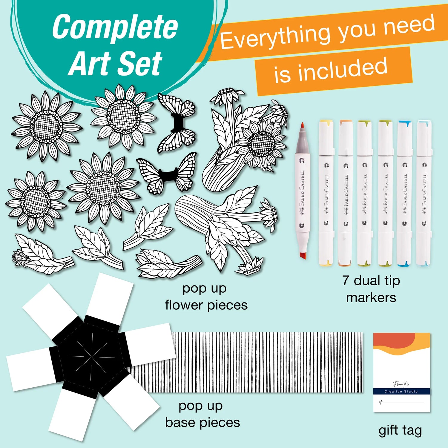 Popup Coloring Sunflowers