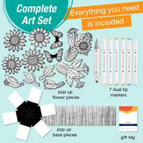 Popup Coloring Sunflowers