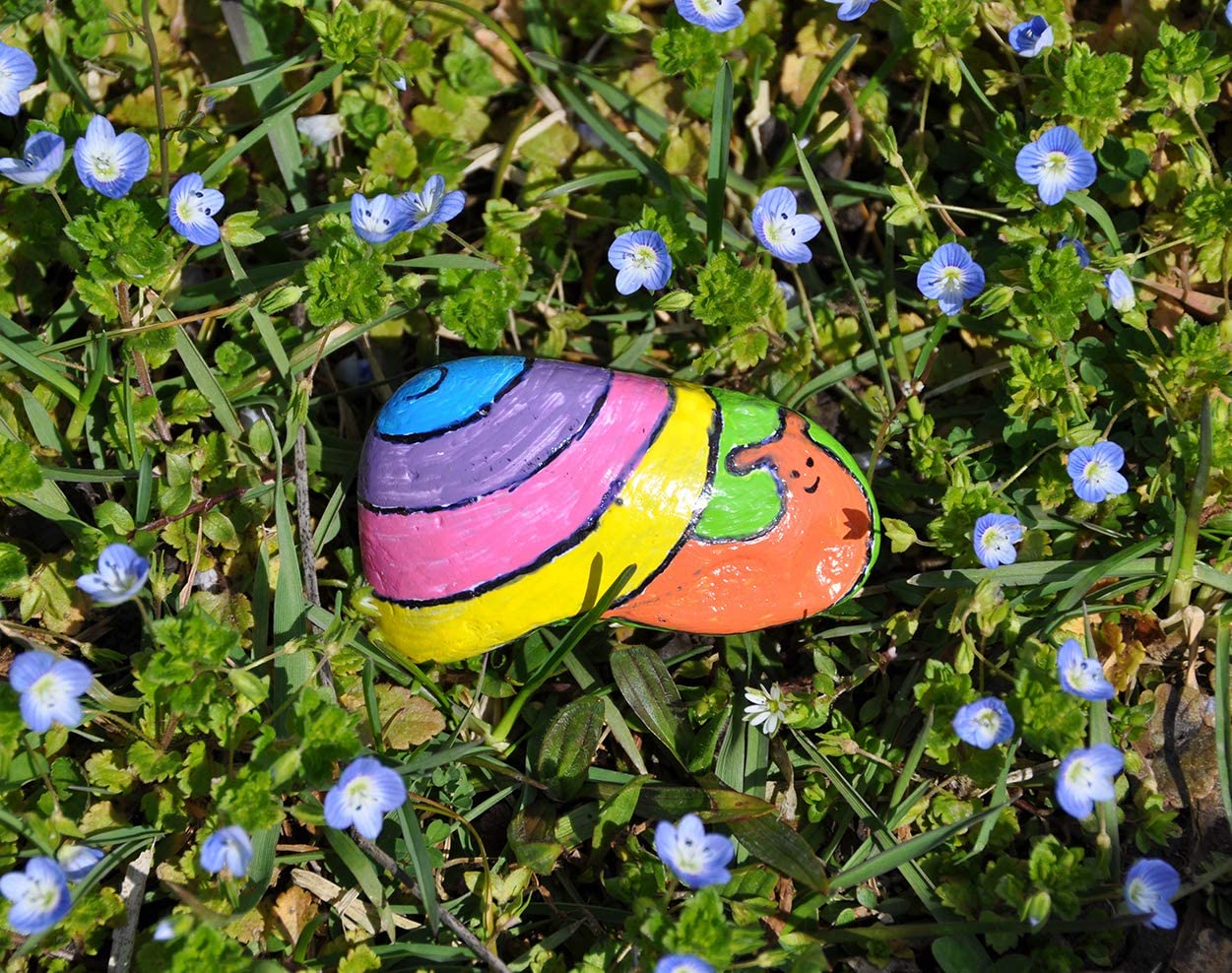 Hide & Seek Rock Painting-10