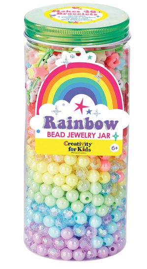 Rainbow Bead Jewelry Jar-1