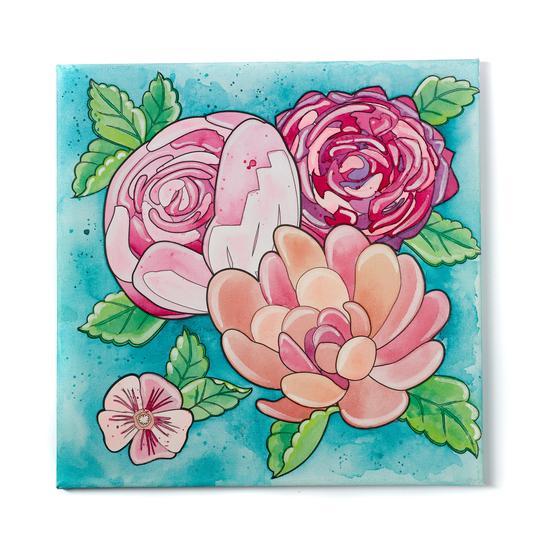 Watercolor Paint By Number Bold Floral-4