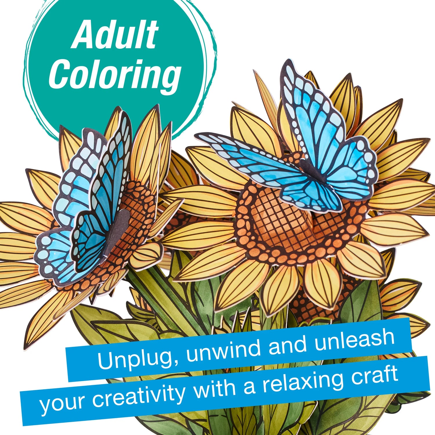 Popup Coloring Sunflowers