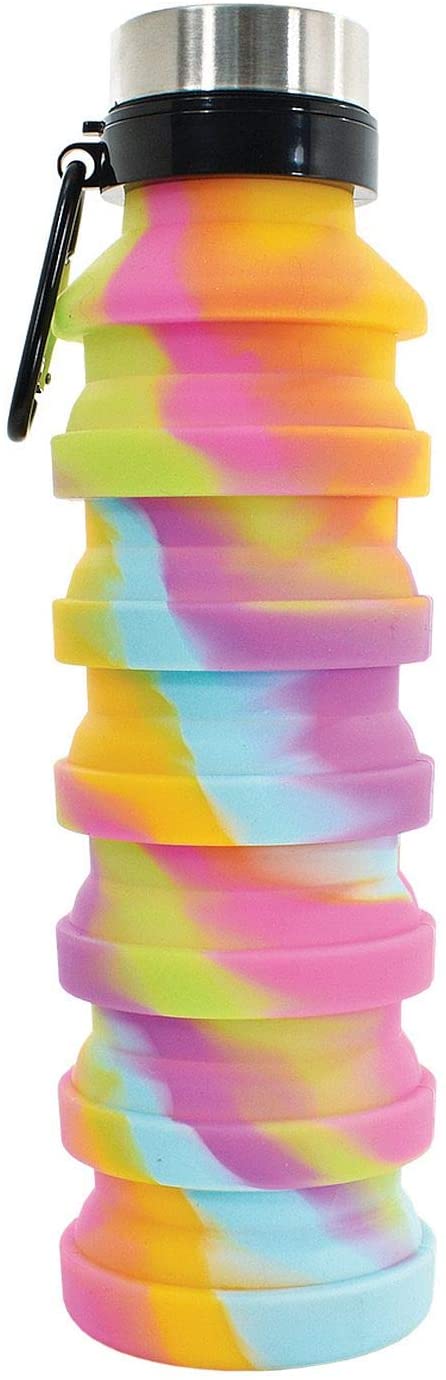 Collapsible Silicone Water Bottle Tie Dye-2
