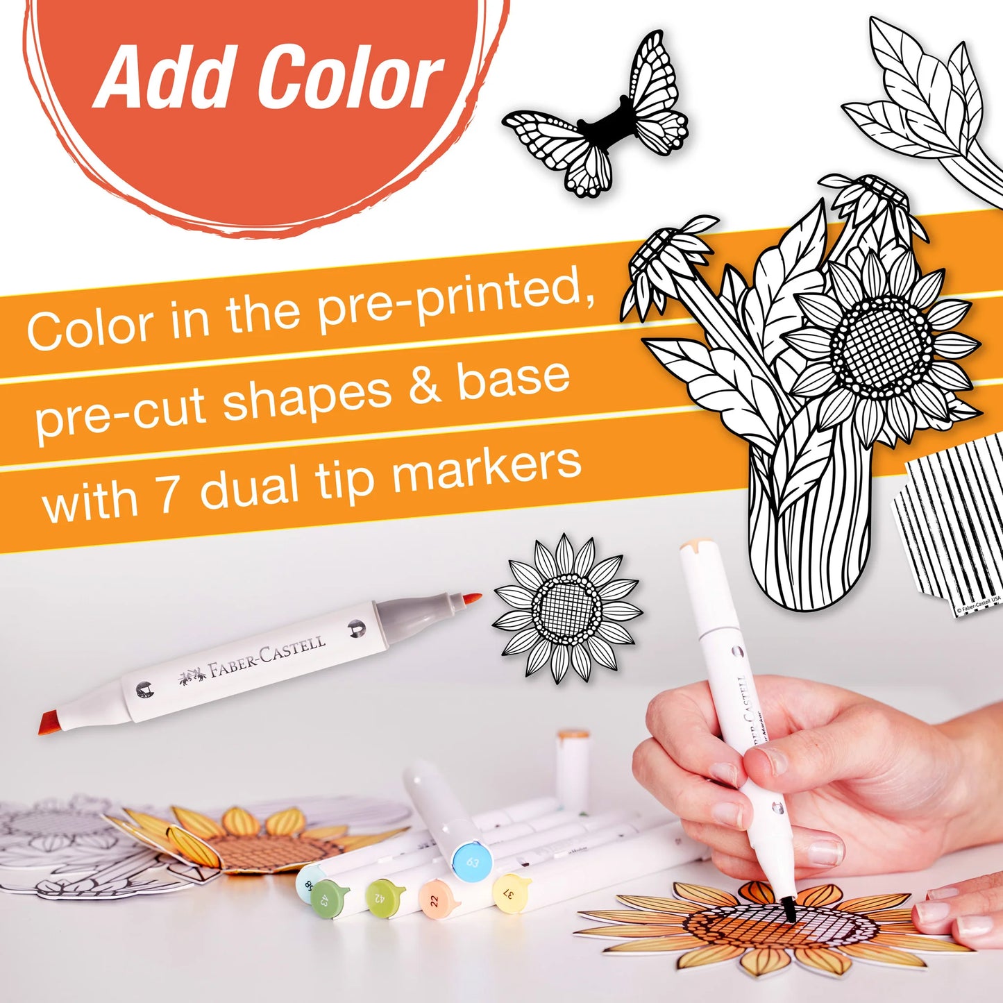 Popup Coloring Sunflowers