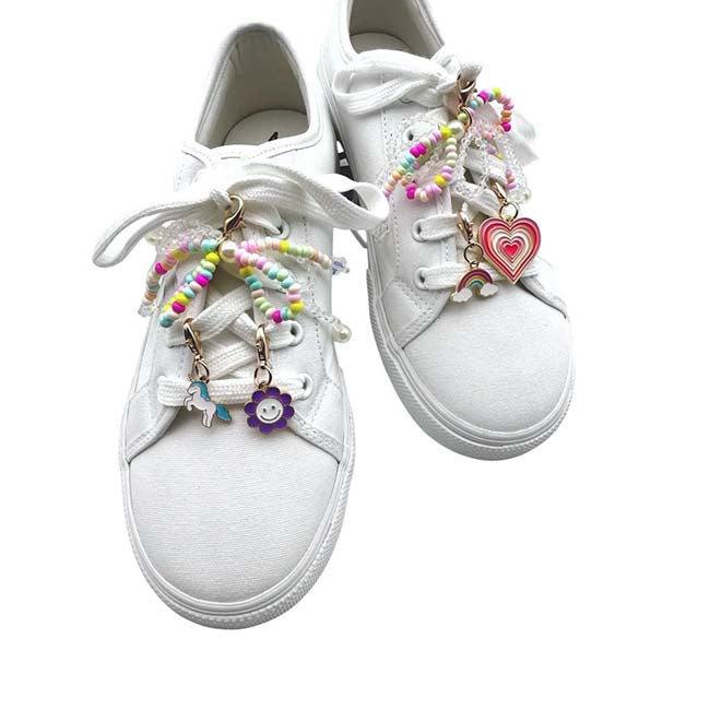 Rainbow Bow Shoe Charms