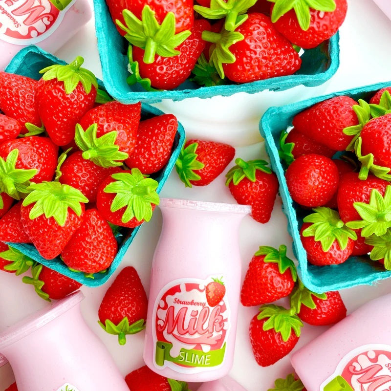 Kawaii Strawberry Milk Glossy Slime-1