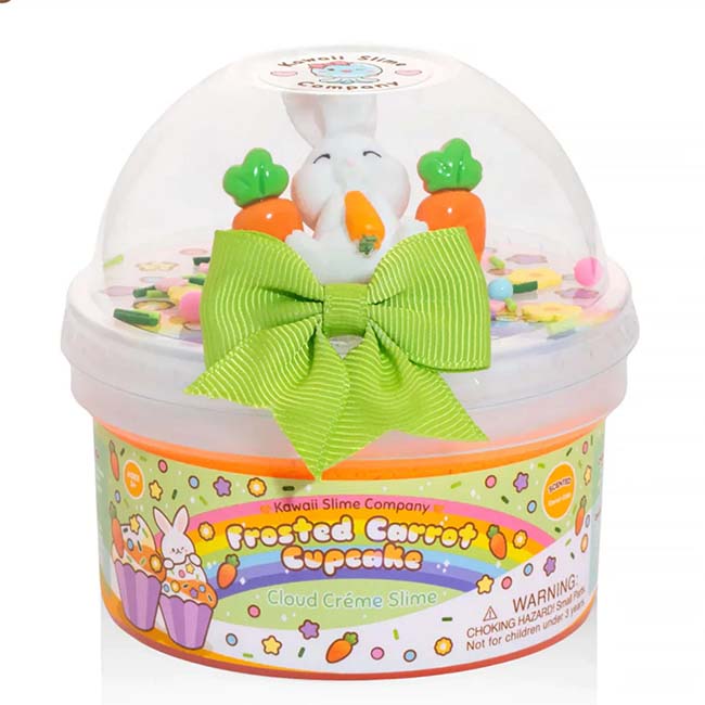 Kawaii Frosted Carrot Cupcake Cloud Creme Slime-1