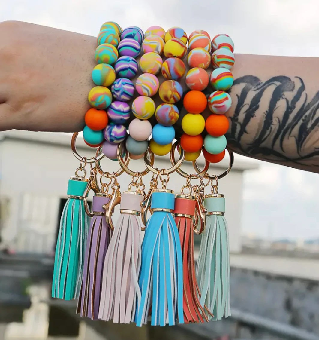 Beaded Keychain Lavendar-2