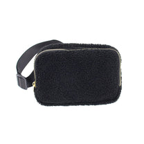 Black Sherpa Waist Bag