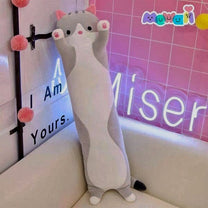 Long Grey Tabby Cat Pillow-2