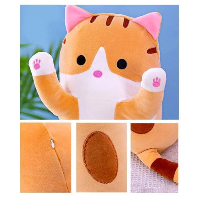 Long Orange Tabby Cat Pillow-2