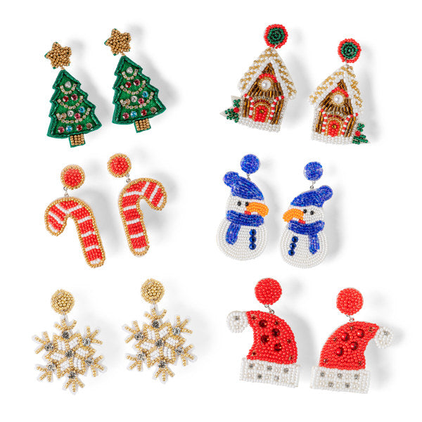 Holiday Beaded Earrings, Soul Stacks